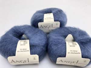 Angel by permin silk mohair - i smuk blue berry